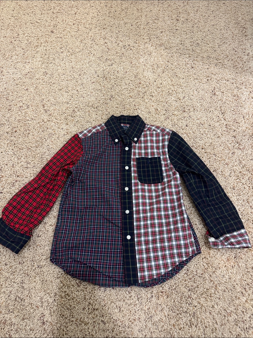 Polo by Ralph Lauren Multicolor Plaid Patchwork Button-Down Shirt